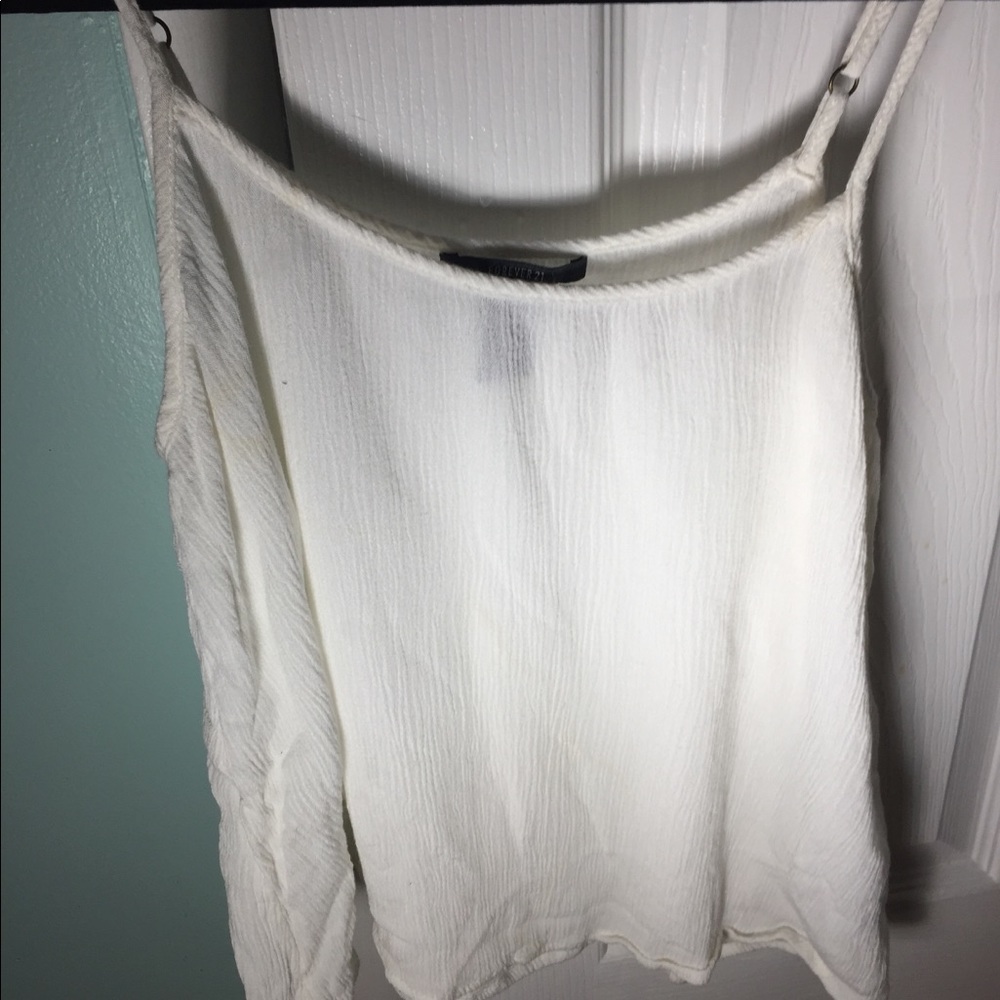 Forever 21 Sheer White Tank top Small